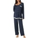 thumbnail image 1 of INSPIRAR CHIC Conjuntos de Pijamas de Modal Casual para Mujeres con Botones y Pantalones Elásticos Suaves XL Azul, 1 of 6