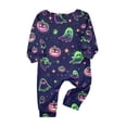 thumbnail image 4 of Family Halloween Pajama Set Long Sleeve Crew Neck, Soft Halloween Family Pajamas with Neon Green Ghost Pumpkin Print, Glow Matching Halloween Pajamas Sleepwear, 4 of 4