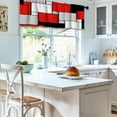 thumbnail image 5 of Red Black Grey Kitchen Curtains Set 3 Piece for Windows Curtains Valance and Tier Set 36 Inch Modern Rod Pocket Short Tier Curtain for Bathroom Abstract Cafe Curtains for Living Room Windows, 5 of 6