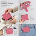 thumbnail image 6 of Women Small Bifold Wallet, Slim PU Leather Card Holder Purse with Zipper Coin Pocket, Multi Card Slots Snap Button Mini Pocket Wallet for Ladies, 6 of 6