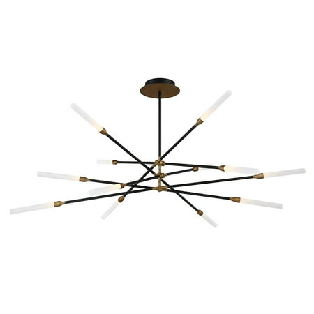 

Wac Lighting Pd-55912 Houdini 12 Light 55 Wide Led Sputnik Chandelier - Black Aged Brass