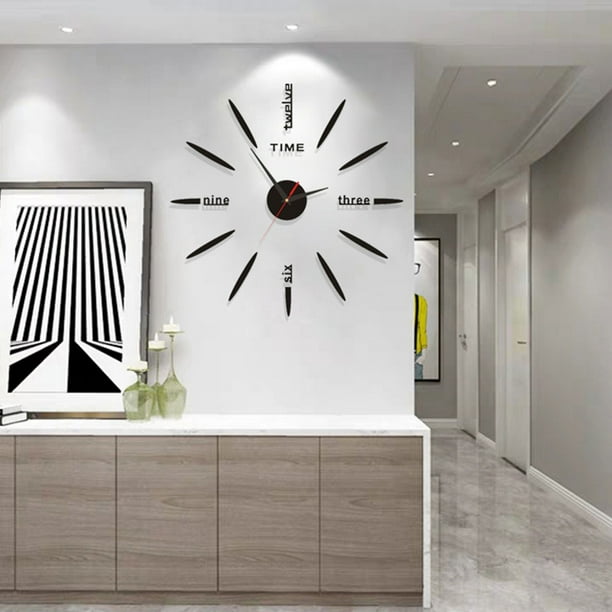 Frameless DIY Wall Clock Acrylic Mirror Wall Clock Decor Sticker