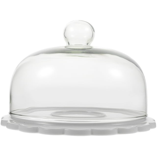 1 Ensemble d'Assiette à Gâteau Couverte Présentoir à Gâteau Rond Présentoir à Dessert Dôme Présentoir à Gâteau en Céramique avec Dôme