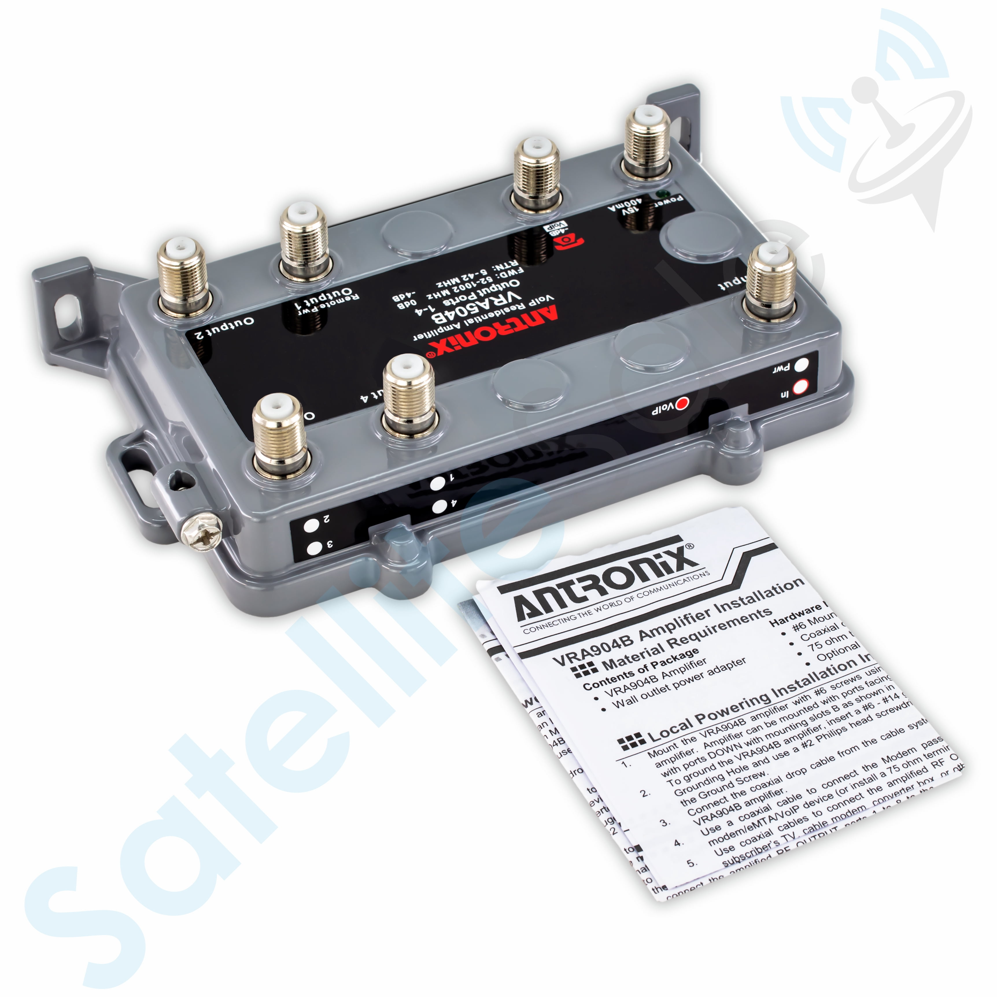 Antronix VRA504B/ACP VoIP Integrated Residential Amplifier 4+1P Kit by SatelliteSale
