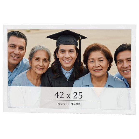 42x25 Frame White Real Wood Picture Frame Width 0.75 inches | Interior Frame Depth 0.5 inches |