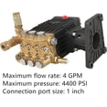 thumbnail image 2 of kimllier 4400 PSI 4 GPM 1-Inch Shaft Pressure Wash Pump Used to Help Clean Walls, Roads etc, 2 of 6