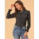 thumbnail image 2 of INSPIRE CHIC Blusa floral vintage con cuello de volantes y cuello fruncido con pu?o fruncido para mujer Negro M, 2 of 6