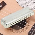 thumbnail image 4 of Stainless Steel Blues Deville Harmonica, Blues Harmonica, Blues Harp, F Key Teens Beginner White, 4 of 8