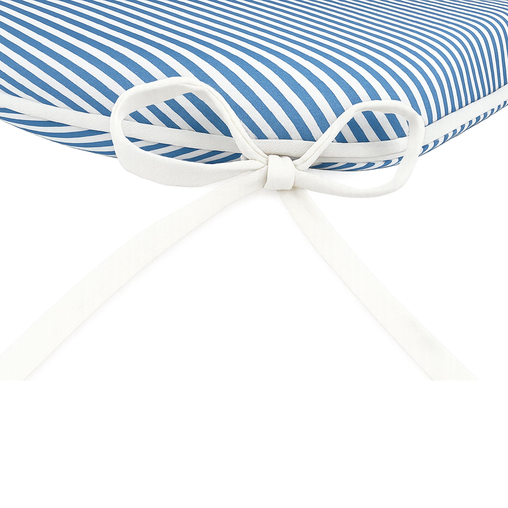 Leumius 4-Pack Outdoor Patio Dining Chair Cushion,All-Weather Water-Repellent U-Shape Thick Foam Seat Cushions with Ties for Garden,Patio & Dining Chairs,17"x16"x2",Blue and White Stripes