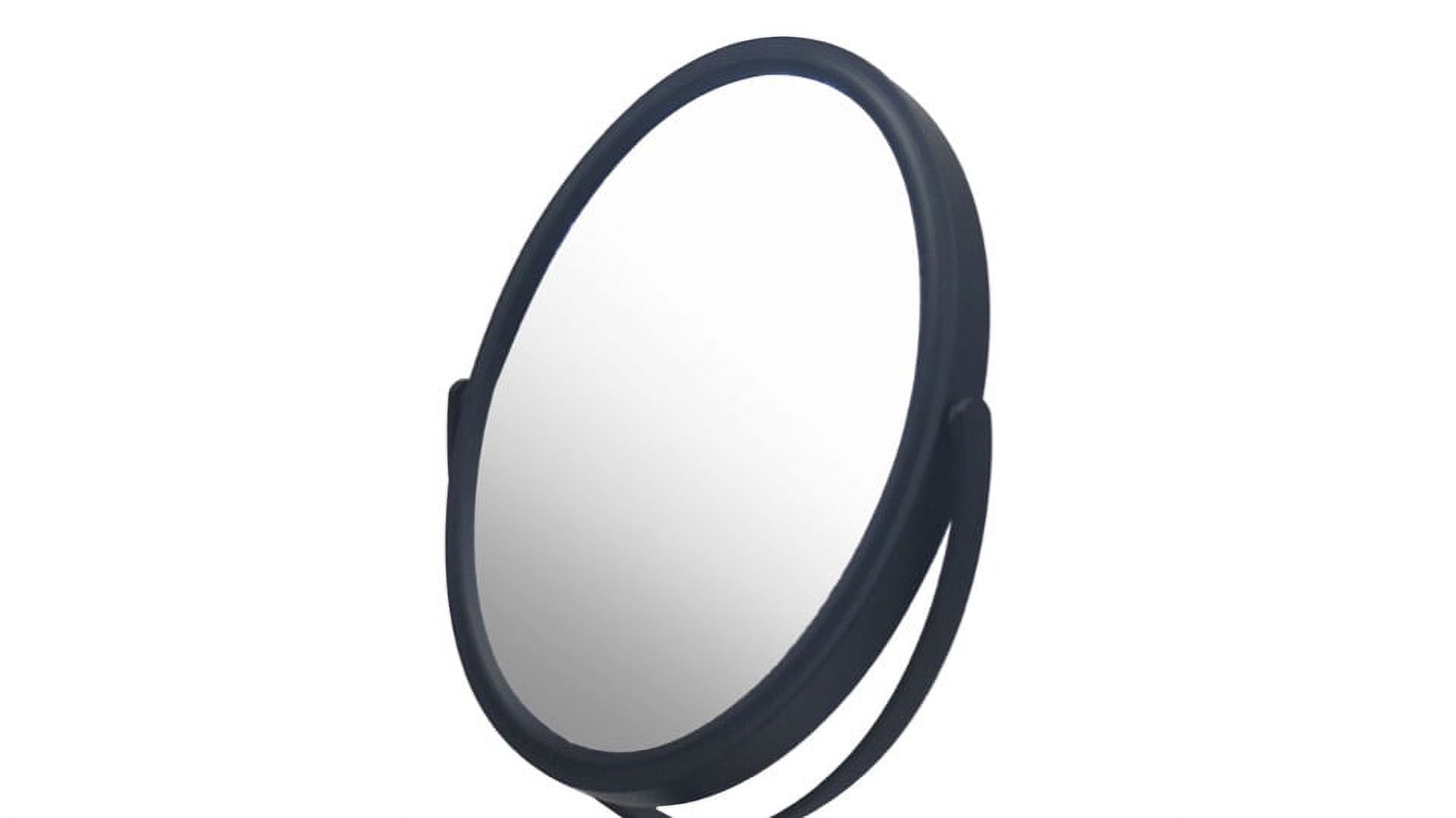 Eden Bath Round Two Sided 5X Black Framed Freestanding Makeup / Shaving Mirror