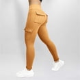 thumbnail image 4 of Jxximdong Leggings for Women, Workwear Fitness Pants High Elastic Tight Yoga Pants Quick Drying Running Trousers, Yellow Women's Yoga Pants, 4 of 5