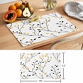thumbnail image 6 of Yellow Black Leaves Placemats Set of 8 Rustic Botanical Branches Place Mats Indoor Wipeable Table Mats Washable Cloth Dining Table Placemats for Kitchen Holiday Party Home Decor 13x19 Inch, 6 of 9