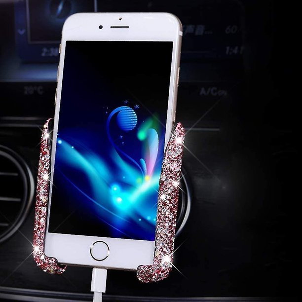 Bling Car Phone Holder Mini Car Dash Air Vent Soporte de teléfono automático Universal 360adjustable Crystal