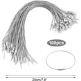 thumbnail image 2 of Qancekoo 100 PCS Christmas Tree Ornament Hanger Strings Snap Fastener Tag Cord Precut Ribbon Hook Xmas Ornament Hanging Loop for Christmas Tree Decorations Baubles Gift Tag (Silver), 2 of 6