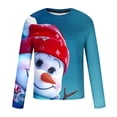 thumbnail image 5 of UVEASISHA Soldes de Liquidation T-Shirts Graphiques de Noël pour Hommes Grande Taille Mignon Imprimé du Père Noël Manches Longues Chandails Col Rond Mode T-Shirt de Noël Hauts Vacances Cool Mode Urbaine Multicolore G, 5 of 5