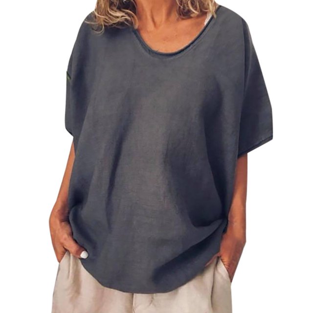 Birdeem T-Shirt Mode Décontracté pour Femmes Manches Courtes Col en V Chandail en Molleton Blouse