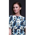 thumbnail image 3 of Bimba Rayon Geometric Shibori Ladies Long Gown Boho Beach Cocktail Party Maxi SlitDress-Large, 3 of 6