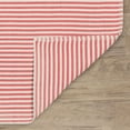thumbnail image 3 of Pinstripe Red/Ivory Handwoven Indoor/Outdoor Rug, 8' x 10', 3 of 5