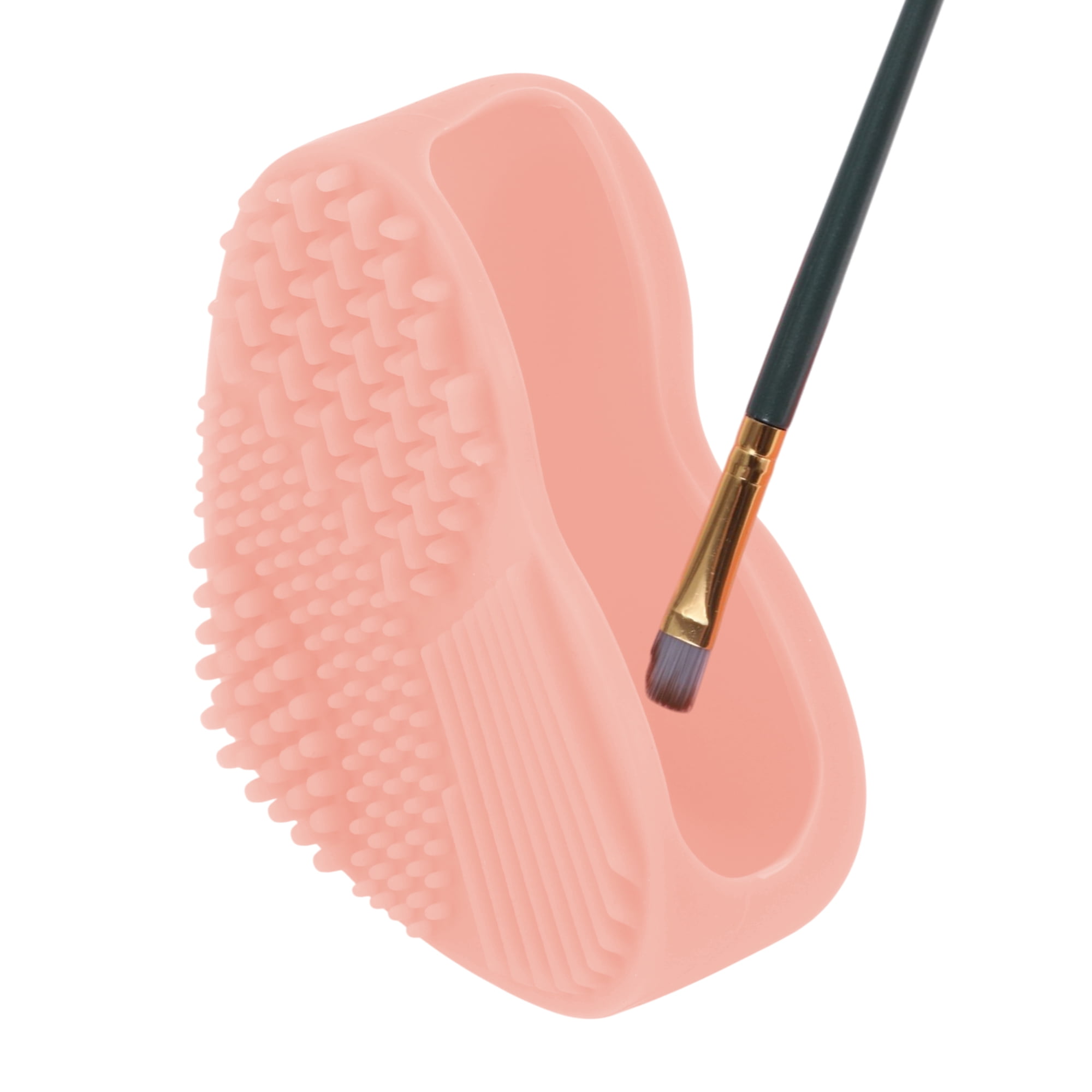 Unique Bargains Heart Shape Makeup Brush Cleaner Orange Pink