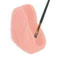 thumbnail image 4 of Unique Bargains 1 Pc Heart Shape Makeup Brush Cleaner Orange Pink, 4 of 6