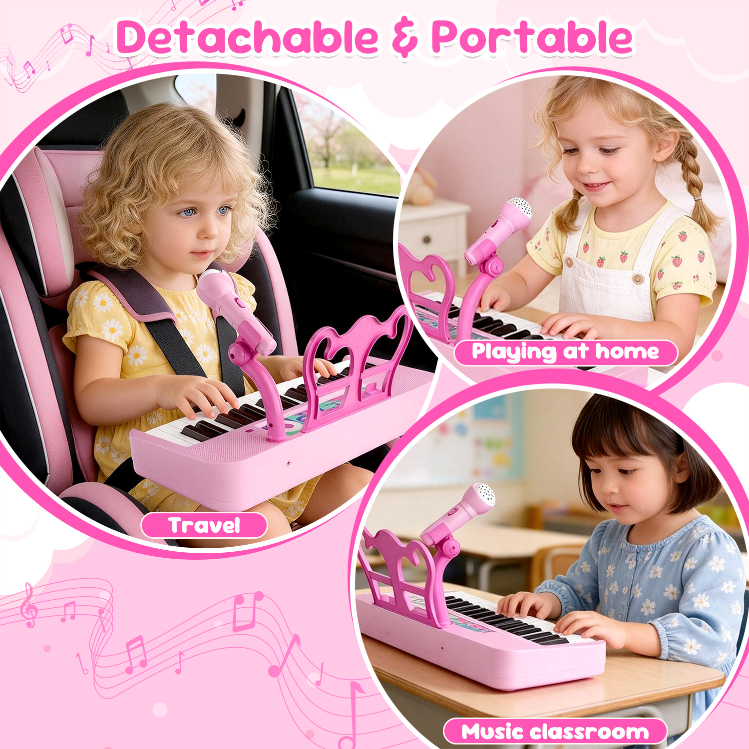 LINXUXIE 37-Key Kids Piano with Microphone and Stand photo 8