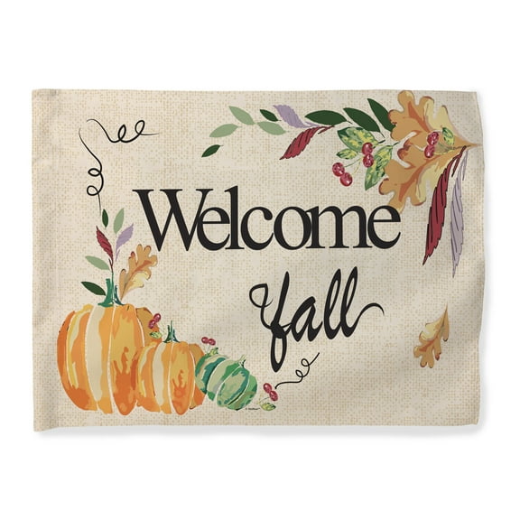 ThisWear Fall Decorations Welcome Fall Flag Fall Season Decor Pumpkin Decor Horizontal House Flag Multi