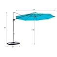 thumbnail image 3 of Costway Parasol Déporté de Patio 11 Pieds Rotation 360 Degrés Base Inclinable en Aluminium Turquoise, 3 of 9