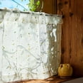 thumbnail image 1 of Cortinas semi transparentes jinchan para cocina con pompones, 91 cm, 2 paneles, 1 of 9