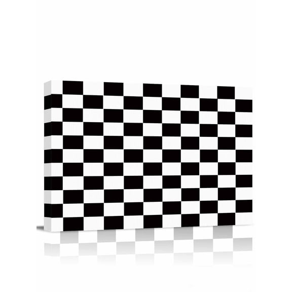 Simple Black White Checkered Wall Art for Living Room,Canvas Picture Wall Decor for Bathroom Bedroom,Lattice Buffalo Plaid Painting Artwork for Office Kitchen Hallway Dining Room Home Decor 24"x32"