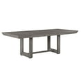 thumbnail image 4 of Contemporary 9pc Dining Set Table w Extension Leaf Upholstered Chairs Seat Back Gray Finish Wood Fabric Home Furniture, 4 of 7