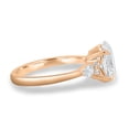 thumbnail image 3 of Este Origin 2.4CT Oval Diamond with Round and Pear Side Stones Trilogy Moissanite Engagement Ring in 14K Rose Gold for Women US 7., 3 of 7
