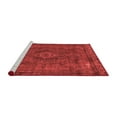 thumbnail image 2 of Ahgly Company Machine Washable Indoor Square Abstract Red Modern Area Rugs, 6' Square, 2 of 4