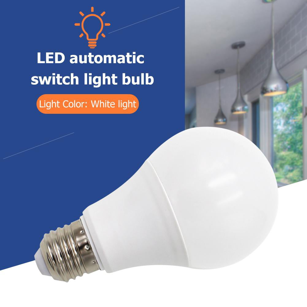 Sound+Light Sensor Control E27 LED Lamp Automatic Smart Sensor Bulb Light 5-12W 