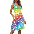 thumbnail image 4 of FKELYI Size 3XL Sleeveless Dresses Stretchy Love Heart Rainbow Swing Skater Midi Dress Durable Tank Dress for Women Valentine's Day Gift, 4 of 5