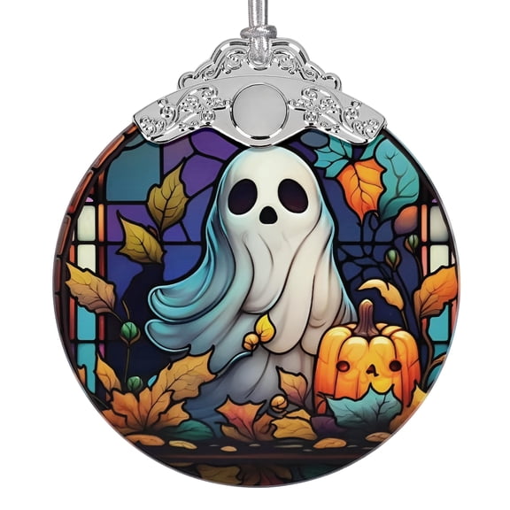 2025 Ornaments for Christmas Tree, Stained Glass Hanging Ornament, Christmas Ornaments Clearance, Gift Exchange Ornament, Bauble Present - Pumpkin Ghost