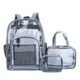 thumbnail image 1 of Heavy Duty Clear Backpack Large Transparent Bag for School Stadium Events Travel Camping PVC 3PCS, 1 of 7