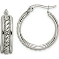 thumbnail image 1 of Stainless Steel Polished Twisted Middle 25mm Diameter Hoop Earrings (25.65 X 25.25) Made In China sre510, 1 of 5