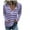 Purple, variant on WREESH Womens Fashion T-Shirts Striped Loose Casual Long Sleeve Round-Neck Ladies Warmth Tops Blouse Pullover Purple