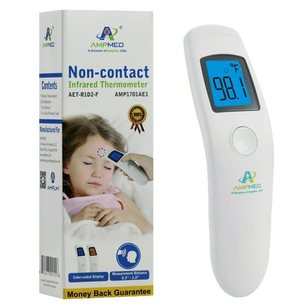Amplim Digital Thermometer for Adults, Infants, and Kids. No-Touch Forehead Temperature Thermometer, Non-Contact Baby Fever Thermometer, FSA HSA eligible