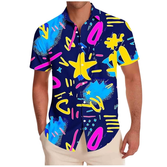 Stamzod Beach Shirts for Men Casual Short Sleeve Button Down Shirts Summer Hawaiian Shirt with Pocket Wine L