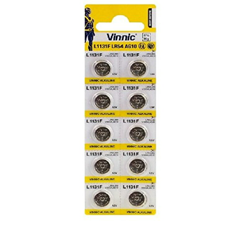 Vinnic Ag10 189 V10Ga Rw89 D189 Alkaline Battery (10 Pack) Used Watches, Calculators, Toys -