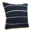 thumbnail image 6 of Ox Bay Ringo 20" x 20" Navy Blue/White Jute Bordered Striped Cotton Adult Decorative Throw Pillow, 6 of 11