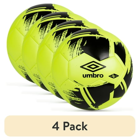 (4 pack) Umbro Scramble Size 5 Training Soccer Ball Yellow and Black