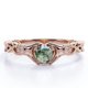 thumbnail image 1 of JeenMata Anillo de Compromiso Trenzado con Solitario Claddagh Ágata Verde Musgo Druzy Transparente de Talla Brillante Redonda de 1 Quilate; Baño de Oro Rosa de 18 K sobre Plata, 1 of 6