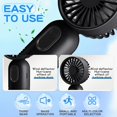 thumbnail image 4 of Mini Portable Fan Bulk Cute Handheld Lightweight Small Little Personal Hand Eyelash Fan 3 Speeds USB Rechargeable for Women Men Indoor Outdoor Makeup Travel Camping (black, 6 Pcs), 4 of 7
