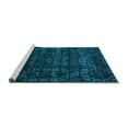 thumbnail image 2 of Ahgly Company Machine Washable Indoor Rectangle Abstract Turquoise Blue Modern Area Rugs, 4' x 6', 2 of 4