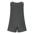 thumbnail image 4 of CheerKidz Womens Elegant Sleeveless Jumpsuit Round Neck Buttonless Design With Pockets Solid Color Formal Dinner Outfit(Dark Gray,2XL), 4 of 9