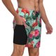 thumbnail image 2 of Balery Palm Leaves Flamingo Bañador para hombre, shorts de playa de secado rápido con entrepierna y forro de compresión-Medium, 2 of 6