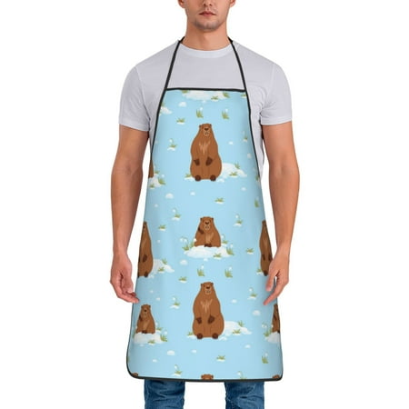 

Adjustable Bib Apron - Capybaras Flowers Grass Waterdrop Resistant Cooking Apron Kitchen Aprons for Men Women
