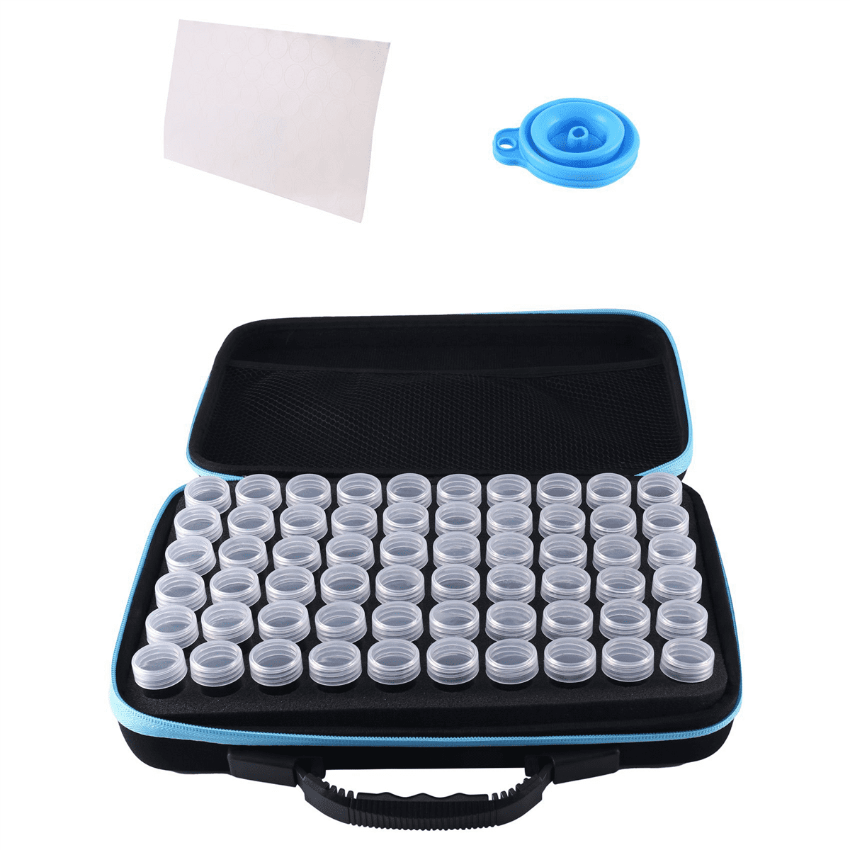 2set 60 Slots Seed Storage Organizer,Sturdy Seed Box with Zipper Bag and Label Stickers(Seeds Not Included)